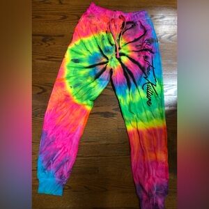 NWOT  DESTINATION FREE KULTURE Colorful Tie Dye Joggers Sweatpants  Siz L